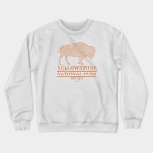 Yellowstone National Park Walking Bison Crewneck Sweatshirt